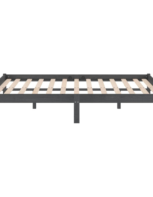 Загрузите изображение в средство просмотра галереи, Cadru de pat, gri, 120x200 cm, lemn masiv de pin - Lando
