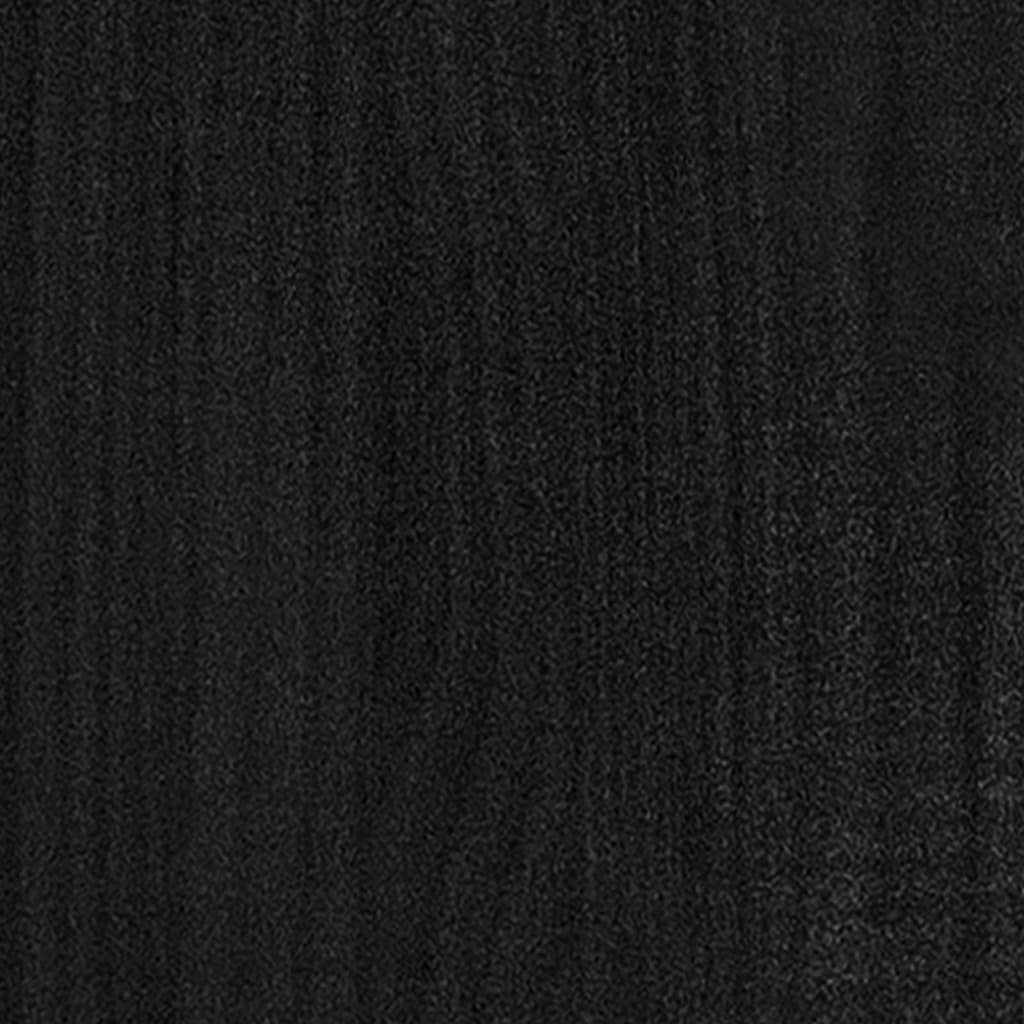Cadru de pat, negru, 140x200 cm, lemn de pin masiv - Lando