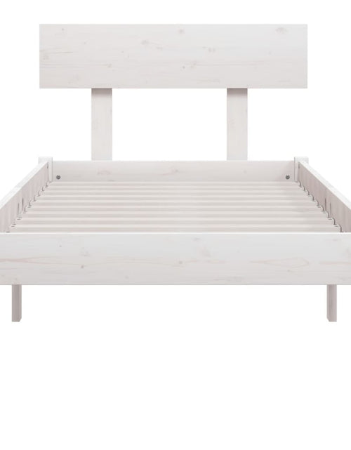 Încărcați imaginea în vizualizatorul Galerie, Cadru de pat UK Single, alb, 90x190 cm, lemn masiv de pin - Lando

