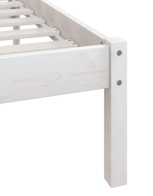 Încărcați imaginea în vizualizatorul Galerie, Cadru de pat UK mic dublu, alb, 120x190 cm, lemn masiv de pin - Lando
