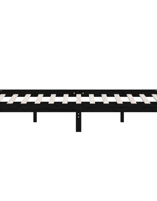 Încărcați imaginea în vizualizatorul Galerie, Cadru de pat UK Small Double, negru, 120x190 cm, lemn masiv pin - Lando
