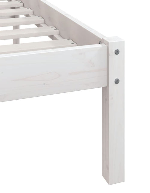 Încărcați imaginea în vizualizatorul Galerie, Cadru de pat UK dublu, alb, 135x190 cm, lemn masiv de pin - Lando
