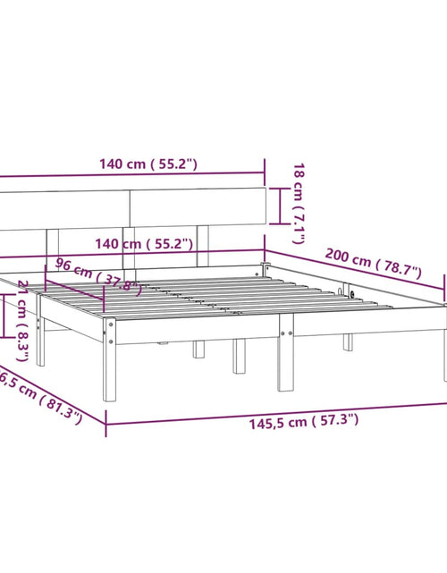 Încărcați imaginea în vizualizatorul Galerie, Cadru de pat, 140x200 cm, lemn masiv de pin - Lando
