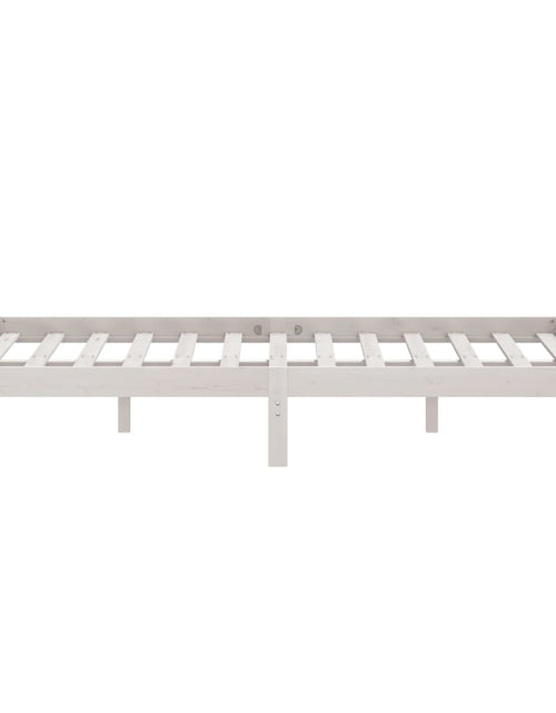 Încărcați imaginea în vizualizatorul Galerie, Cadru de pat UK King, alb, 150x200 cm, lemn masiv pin - Lando
