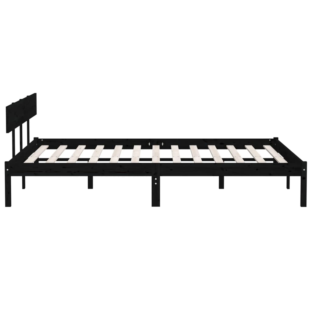 Cadru de pat UK Super King, negru, 180x200 cm lemn masiv pin - Lando