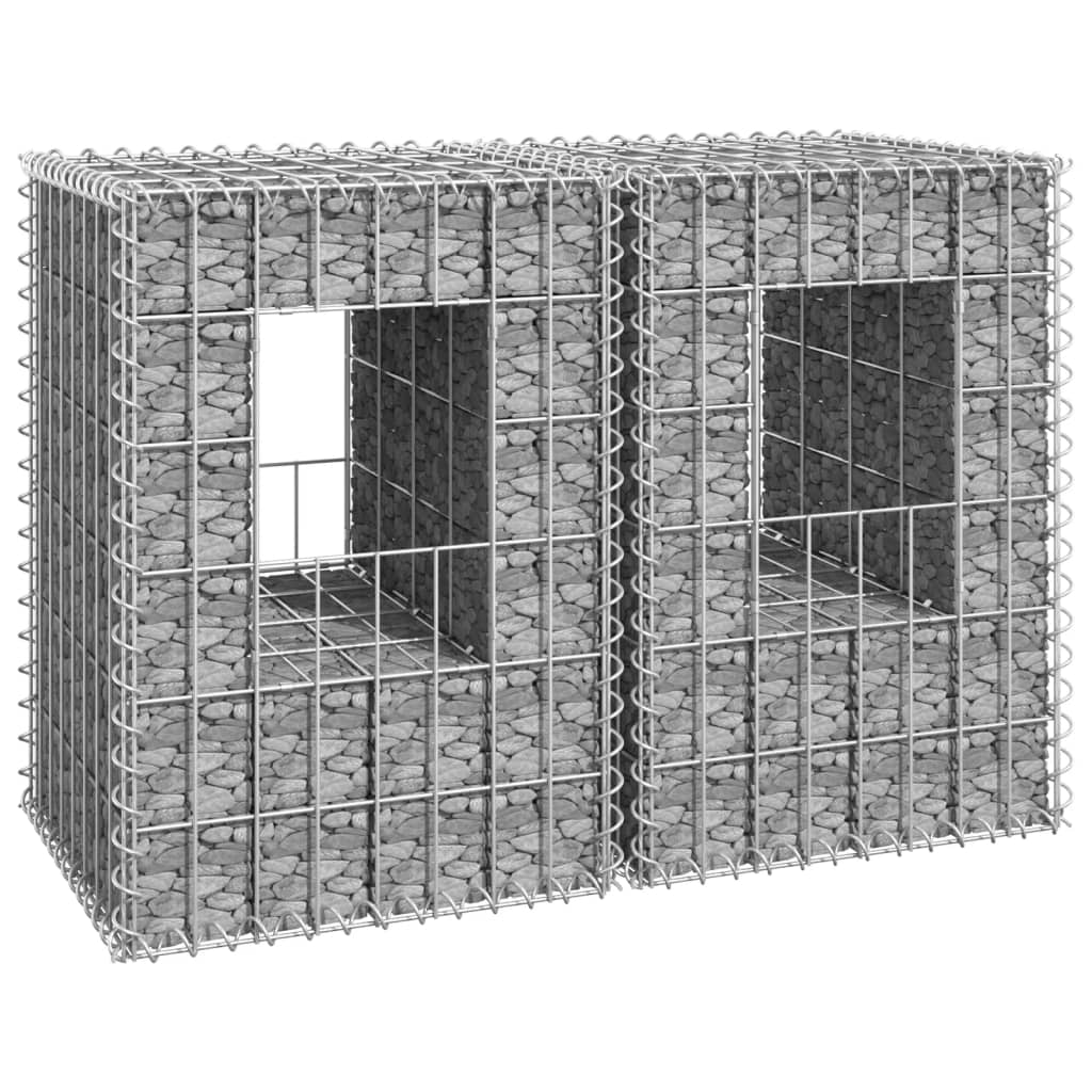 Stâlpi tip coș gabion, 2 buc., 40x40x60 cm, fier - Lando