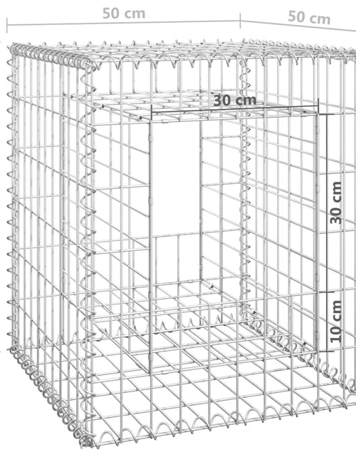 Загрузите изображение в средство просмотра галереи, Stâlp coș gabion, 50x50x60 cm, fier Lando - Lando
