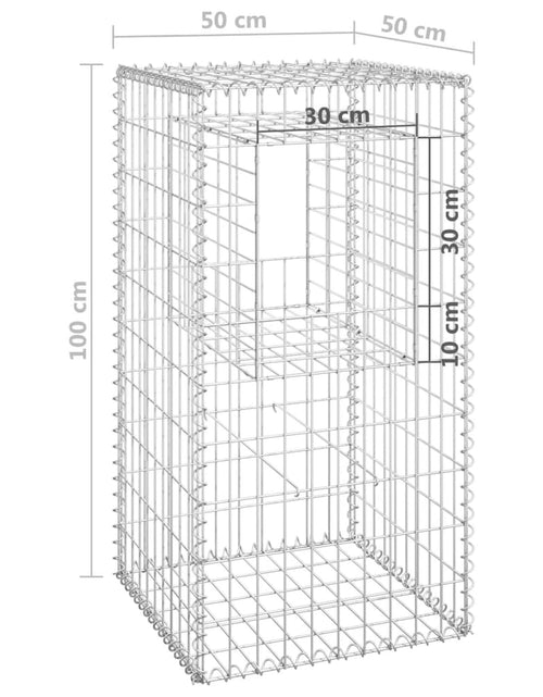 Загрузите изображение в средство просмотра галереи, Stâlp coș gabion, 50x50x100 cm, fier Lando - Lando
