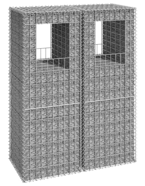 Загрузите изображение в средство просмотра галереи, Stâlpi coș gabion, 2 buc., 50x50x140 cm, fier Lando - Lando
