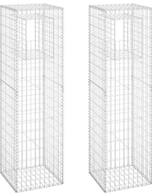 Загрузите изображение в средство просмотра галереи, Stâlpi tip coș gabion, 2 buc., 50x50x180 cm, fier Lando - Lando
