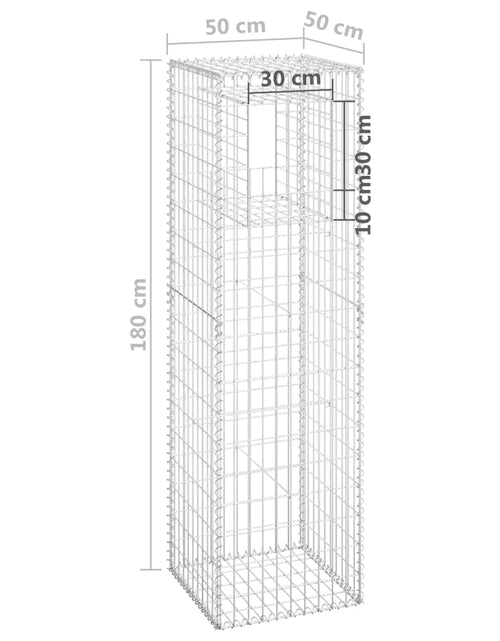 Загрузите изображение в средство просмотра галереи, Stâlpi tip coș gabion, 2 buc., 50x50x180 cm, fier Lando - Lando
