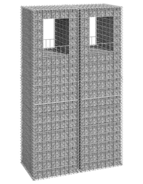 Загрузите изображение в средство просмотра галереи, Stâlpi tip coș gabion, 2 buc., 50x50x180 cm, fier Lando - Lando
