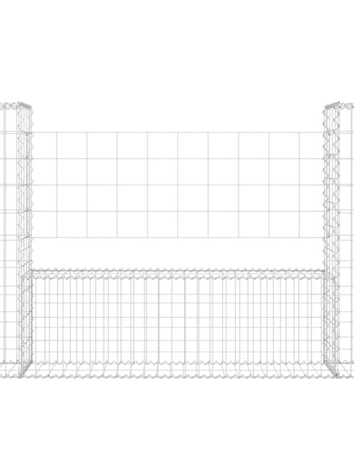 Încărcați imaginea în vizualizatorul Galerie, Coș de gabion în formă de U, 2 stâlpi, 140x20x100 cm, fier Lando - Lando
