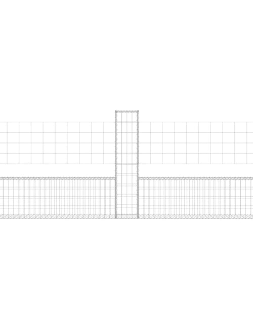 Încărcați imaginea în vizualizatorul Galerie, Coș gabion în formă de U cu 3 stâlpi, 260x20x100 cm, fier - Lando
