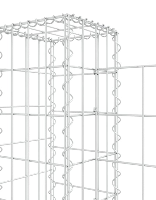 Încărcați imaginea în vizualizatorul Galerie, Coș gabion în formă de U cu 4 stâlpi, 380x20x100 cm, fier Lando - Lando
