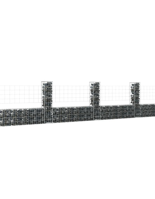Încărcați imaginea în vizualizatorul Galerie, Coș de gabion în formă de U cu 5 stâlpi, 500x20x100 cm, fier Lando - Lando
