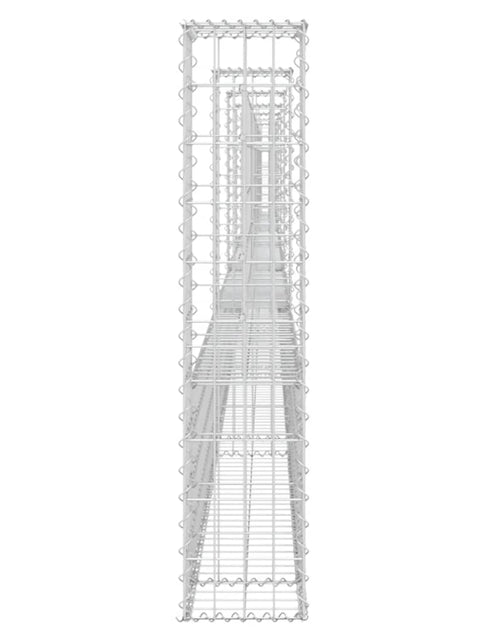 Загрузите изображение в средство просмотра галереи, Coș de gabion în formă de U cu 7 stâlpi, 740x20x100 cm, fier Lando - Lando
