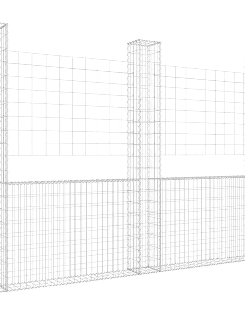 Încărcați imaginea în vizualizatorul Galerie, Coș gabion în formă de U cu 3 stâlpi, 260x20x200 cm, fier - Lando
