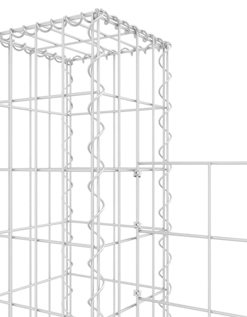Încărcați imaginea în vizualizatorul Galerie, Coș gabion în formă de U cu 3 stâlpi, 260x20x200 cm, fier - Lando

