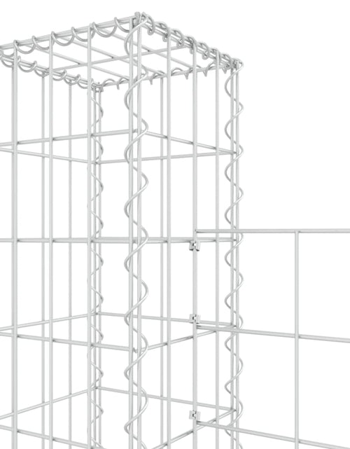 Încărcați imaginea în vizualizatorul Galerie, Coș gabion în formă de U cu 4 stâlpi, 380x20x200 cm, fier Lando - Lando
