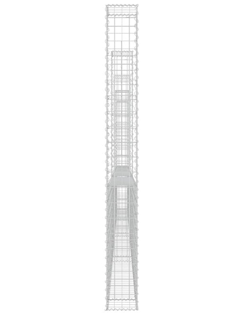Încărcați imaginea în vizualizatorul Galerie, Coș gabion în formă de U cu 6 stâlpi, 620x20x200 cm, fier Lando - Lando

