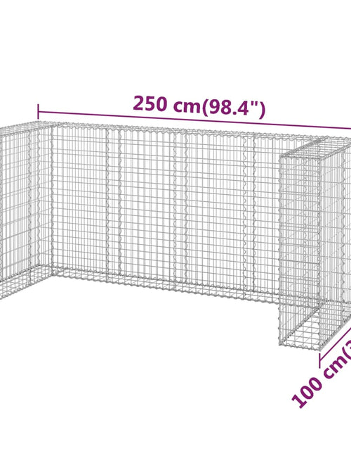 Încărcați imaginea în vizualizatorul Galerie, Perete gabion pentru pubele, 250x100x110 cm, oțel galvanizat Lando - Lando
