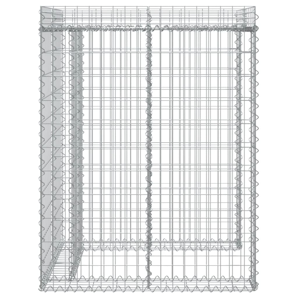 Perete gabion pentru pubela gunoi 110x91x120 cm fier galvanizat - Lando