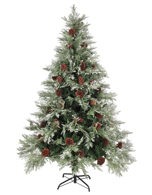 Încărcați imaginea în vizualizatorul Galerie, Brad de Crăciun cu conuri de pin, verde/alb, 150 cm, PVC&amp;PE - Lando
