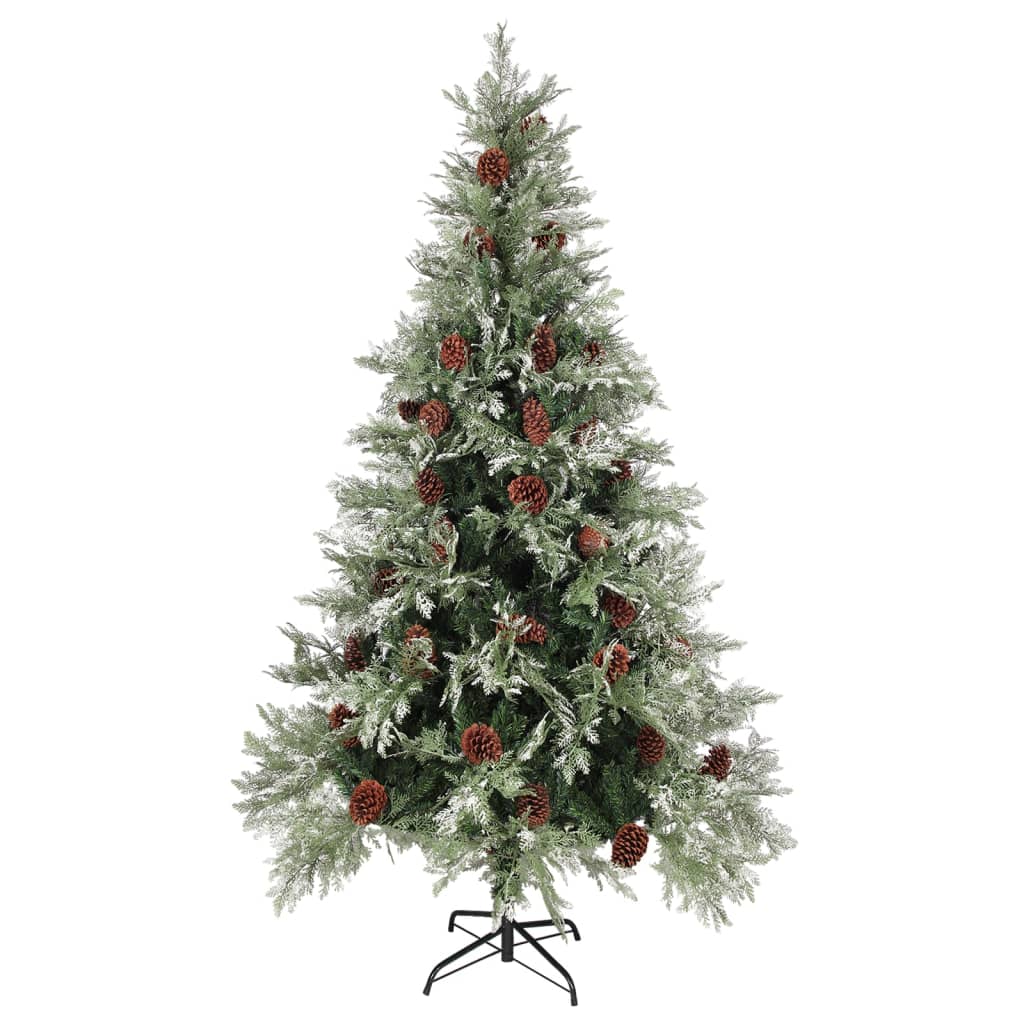 Brad de Crăciun cu conuri de pin, verde/alb, 195 cm, PVC&PE - Lando