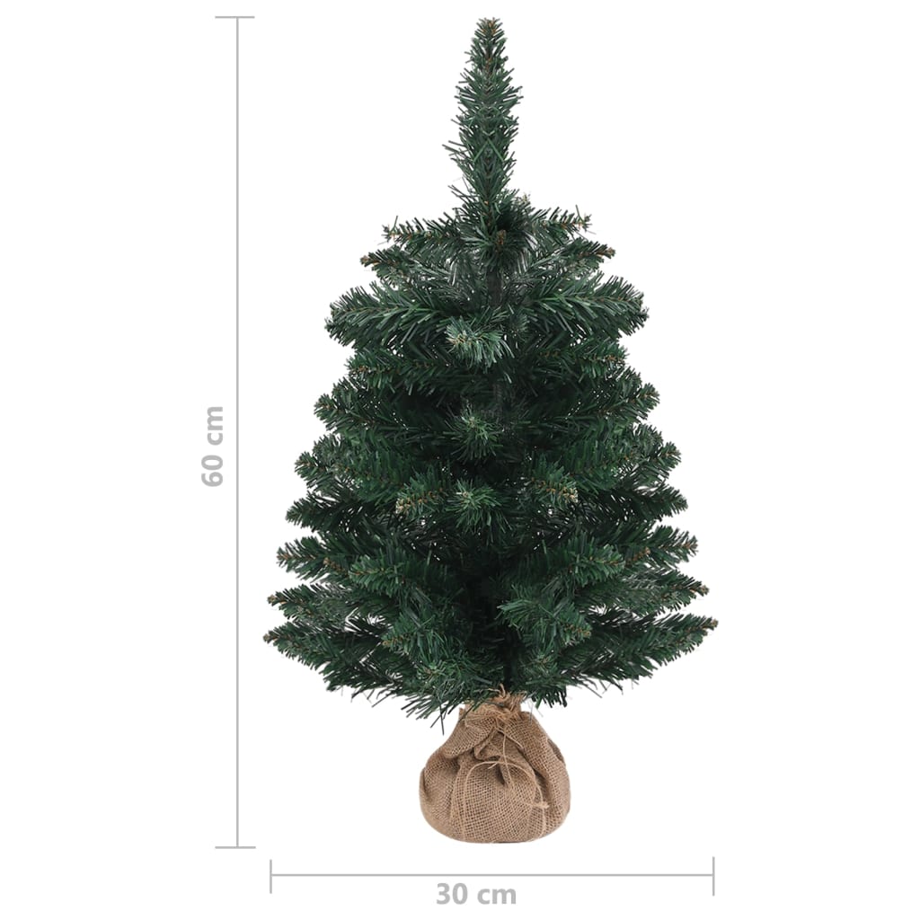 Brad de Crăciun artificial cu suport, verde, 60 cm, PVC - Lando