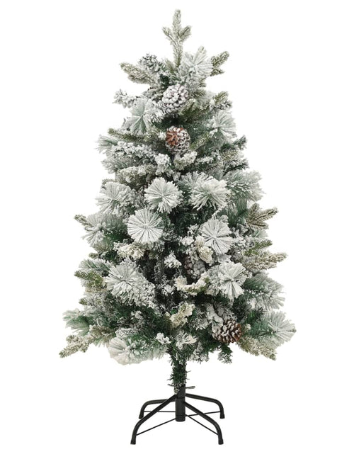 Încărcați imaginea în vizualizatorul Galerie, Brad de Crăciun pre-iluminat cu zăpadă &amp; conuri, 150 cm, PVC&amp;PE - Lando
