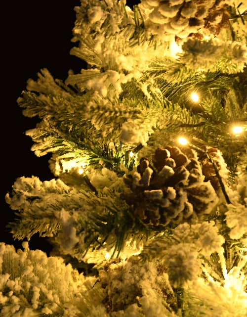 Загрузите изображение в средство просмотра галереи, Brad de Crăciun pre-iluminat cu zăpadă &amp; conuri, 150 cm, PVC&amp;PE - Lando

