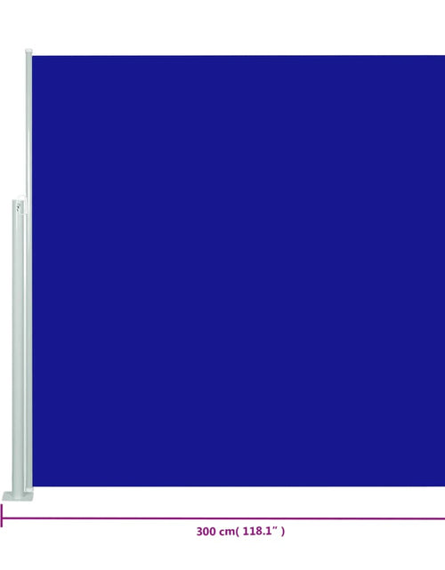 Încărcați imaginea în vizualizatorul Galerie, Copertină laterală retractabilă de terasă, albastru, 140x300 cm - Lando
