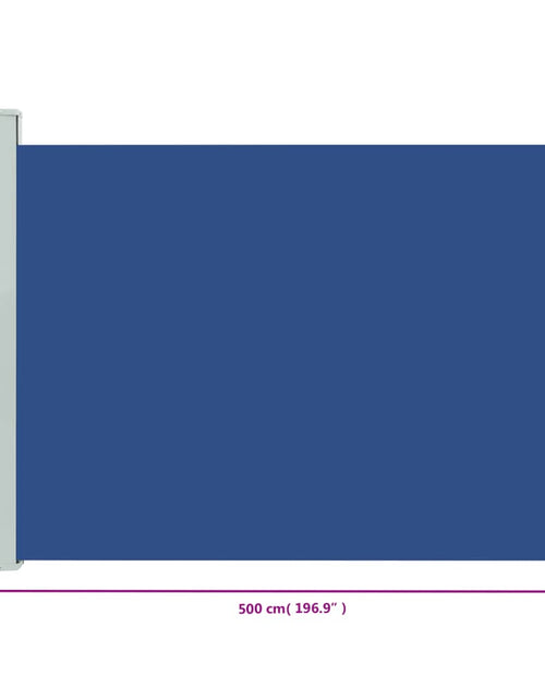 Încărcați imaginea în vizualizatorul Galerie, Copertină laterală retractabilă terasă, albastru, 140x500 cm - Lando
