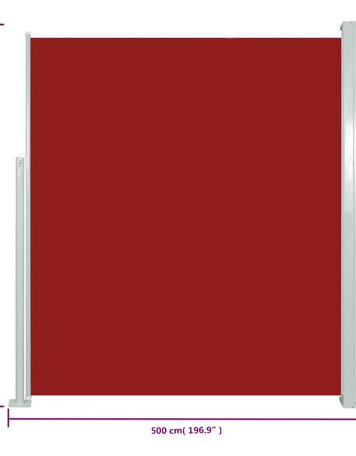 Încărcați imaginea în vizualizatorul Galerie, Copertină laterală retractabilă de terasă, roșu, 160x500 cm - Lando
