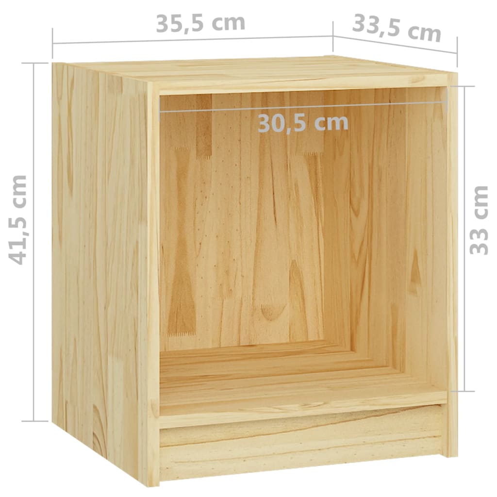 Noptiere, 2 buc., 35,5x33,5x41,5 cm, lemn masiv de pin - Lando