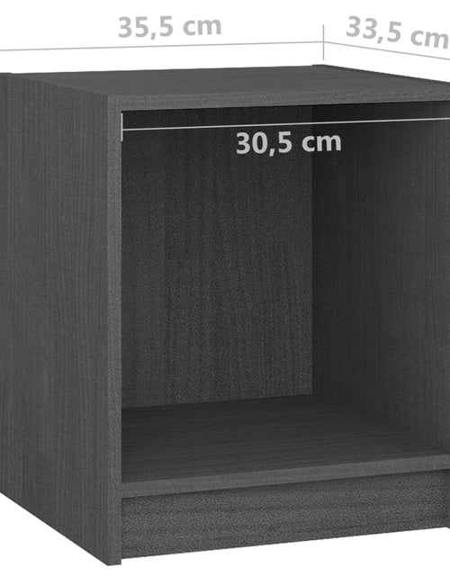 Загрузите изображение в средство просмотра галереи, Noptieră, gri, 35,5x33,5x41,5 cm, lemn masiv de pin - Lando
