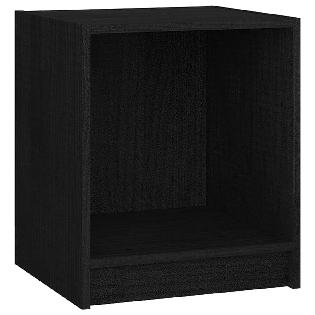 Noptieră, negru, 35,5x33,5x41,5 cm, lemn masiv de pin - Lando