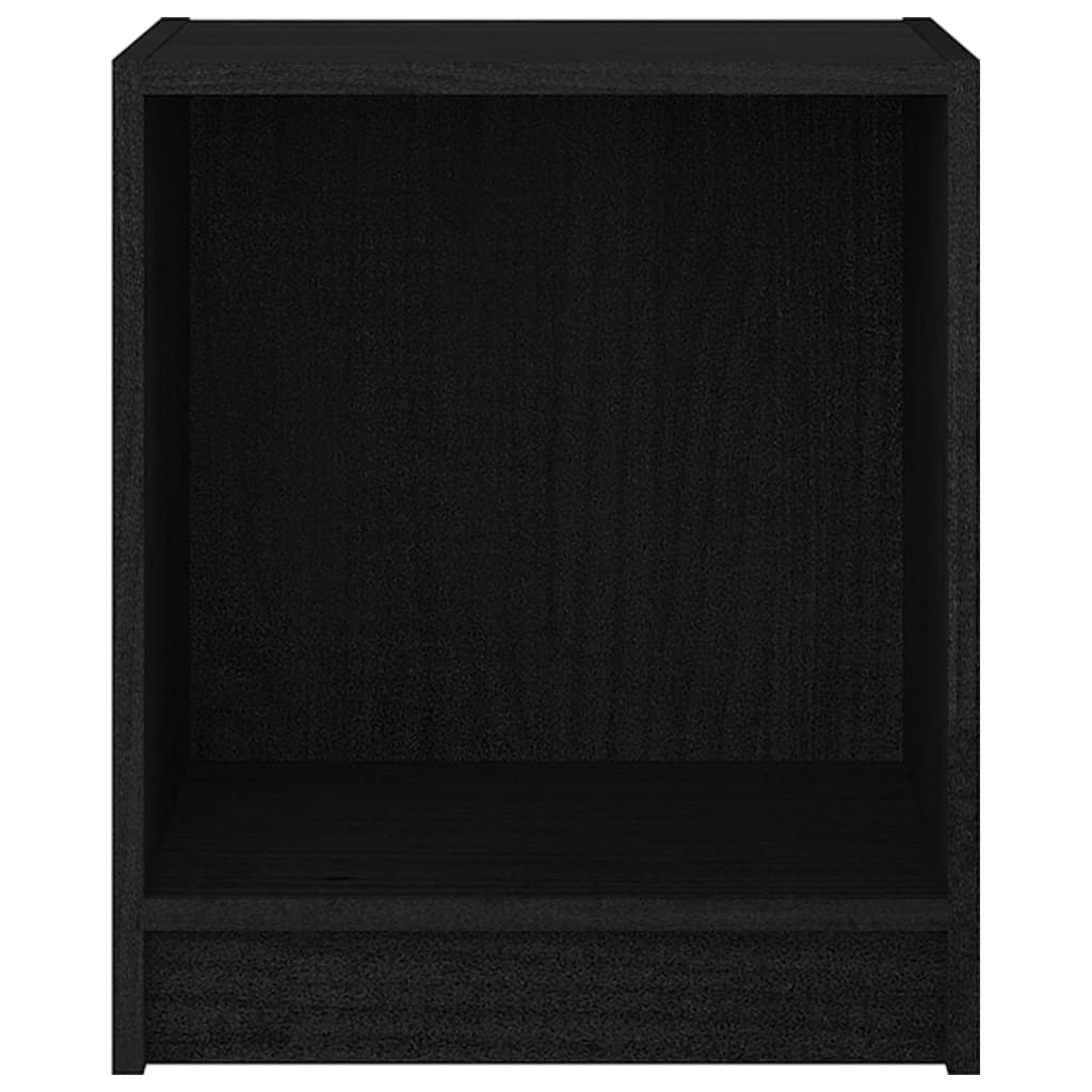 Noptieră, negru, 35,5x33,5x41,5 cm, lemn masiv de pin - Lando