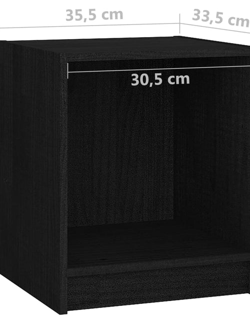 Загрузите изображение в средство просмотра галереи, Noptieră, negru, 35,5x33,5x41,5 cm, lemn masiv de pin - Lando
