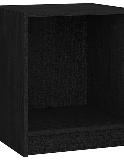 Încărcați imaginea în vizualizatorul Galerie, Noptiere, 2 buc., negru, 35,5x33,5x41,5 cm, lemn masiv de pin - Lando
