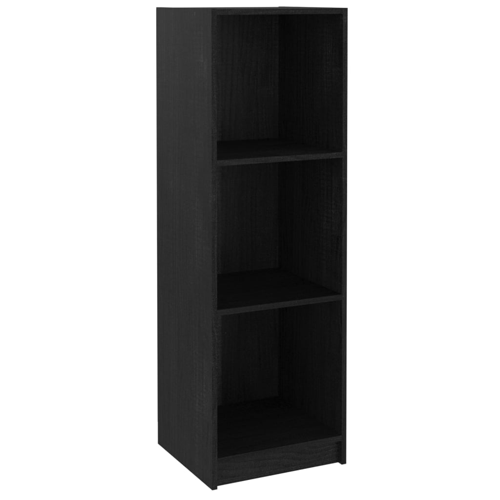 Bibliotecă/Separator cameră negru, 36x33x110 cm, lemn masiv pin Lando - Lando