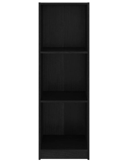 Încărcați imaginea în vizualizatorul Galerie, Bibliotecă/Separator cameră negru, 36x33x110 cm, lemn masiv pin Lando - Lando
