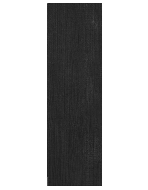 Încărcați imaginea în vizualizatorul Galerie, Bibliotecă/Separator cameră negru, 36x33x110 cm, lemn masiv pin Lando - Lando
