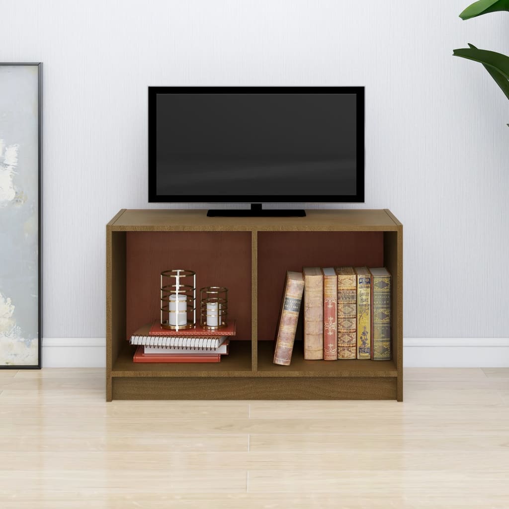 Comodă TV, maro miere, 70x33x42 cm, lemn masiv de pin Lando - Lando
