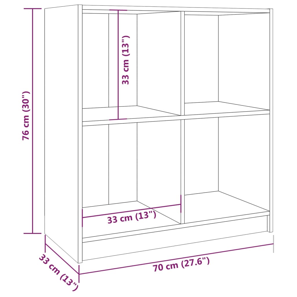 Servantă, alb, 70x33x76 cm, lemn de pin Lando - Lando