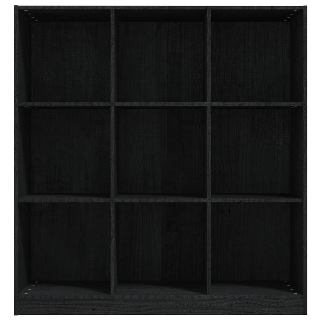 Bibliotecă/Separator cameră negru 104x33,5x110cm lemn masiv pin - Lando