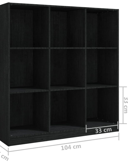 Загрузите изображение в средство просмотра галереи, Bibliotecă/Separator cameră negru 104x33,5x110cm lemn masiv pin - Lando
