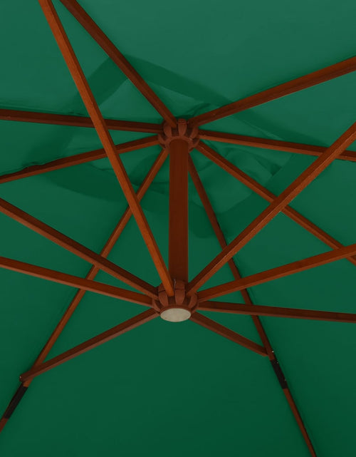 Încărcați imaginea în vizualizatorul Galerie, Umbrelă suspendată cu stâlp din lemn, verde, 400x300 cm Lando - Lando
