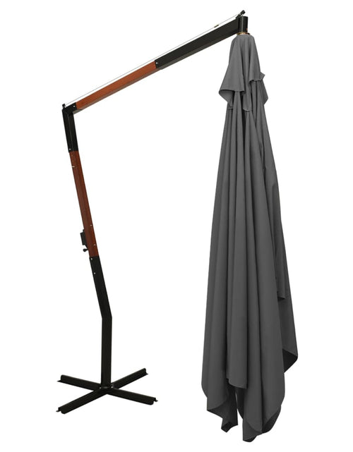Încărcați imaginea în vizualizatorul Galerie, Umbrelă suspendată cu stâlp din lemn, antracit, 400x300 cm Lando - Lando
